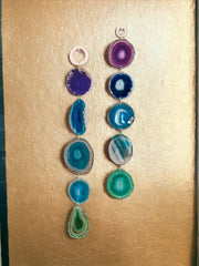 Indigo Glam Agate Garland – Handcrafted Boho Wall Hanging
