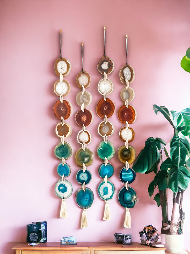 Rosie Agate Garland – Handcrafted Boho Wall Hanging (Multiple Sizes)