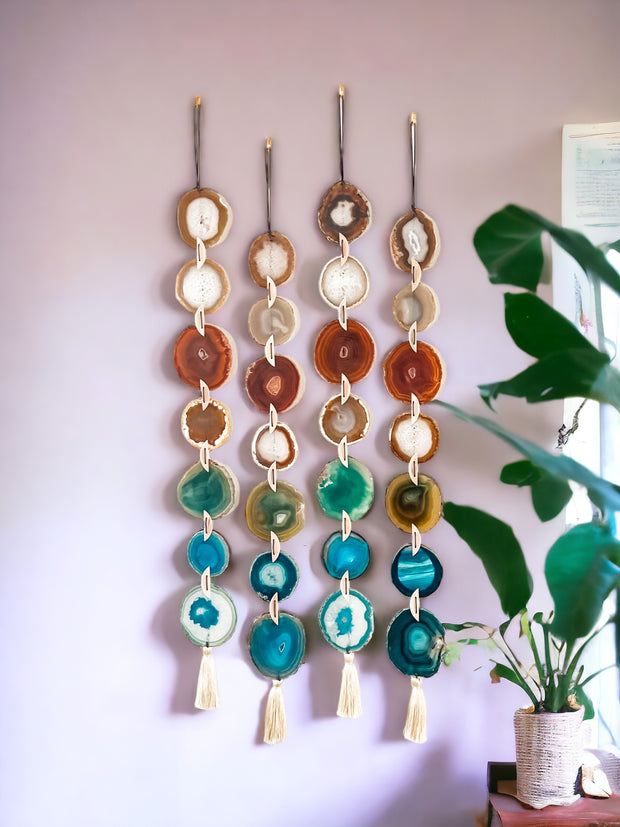 Rosie Agate Garland – Handcrafted Boho Wall Hanging (Multiple Sizes)