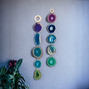 Indigo Glam Agate Garland – Handcrafted Boho Wall Hanging