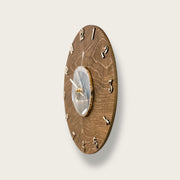Natural Agate x  Wood Wall Clock - Handcrafted Artisan Timepiece