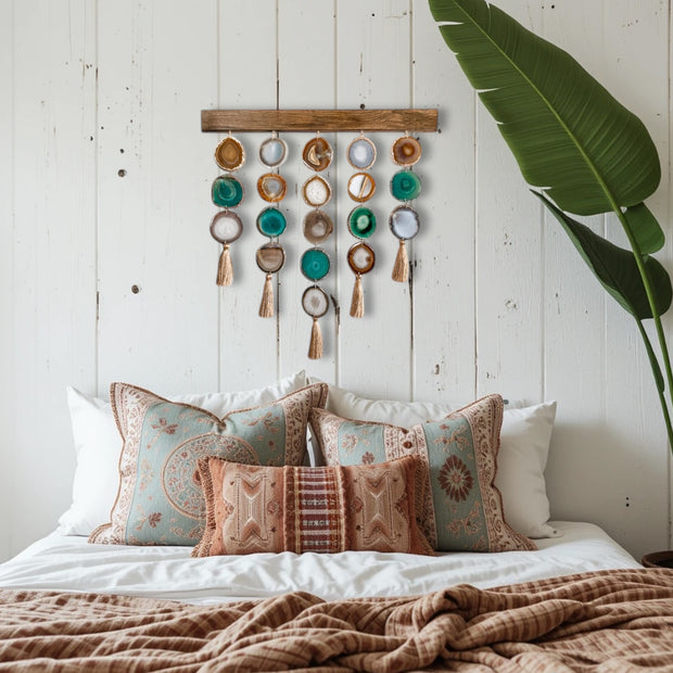 Custom Uma Agate Wall Hanging – Boho Crystal Wall Art You Design