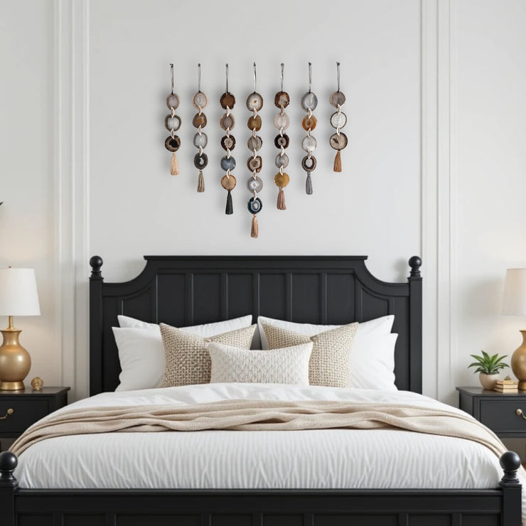Umber Agate Seven Garland Set – Handcrafted Boho Wall Hanging