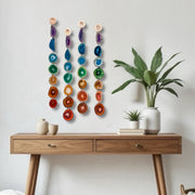 Chakra Minimalist Agate Garland – Handcrafted Boho Wall Hanging