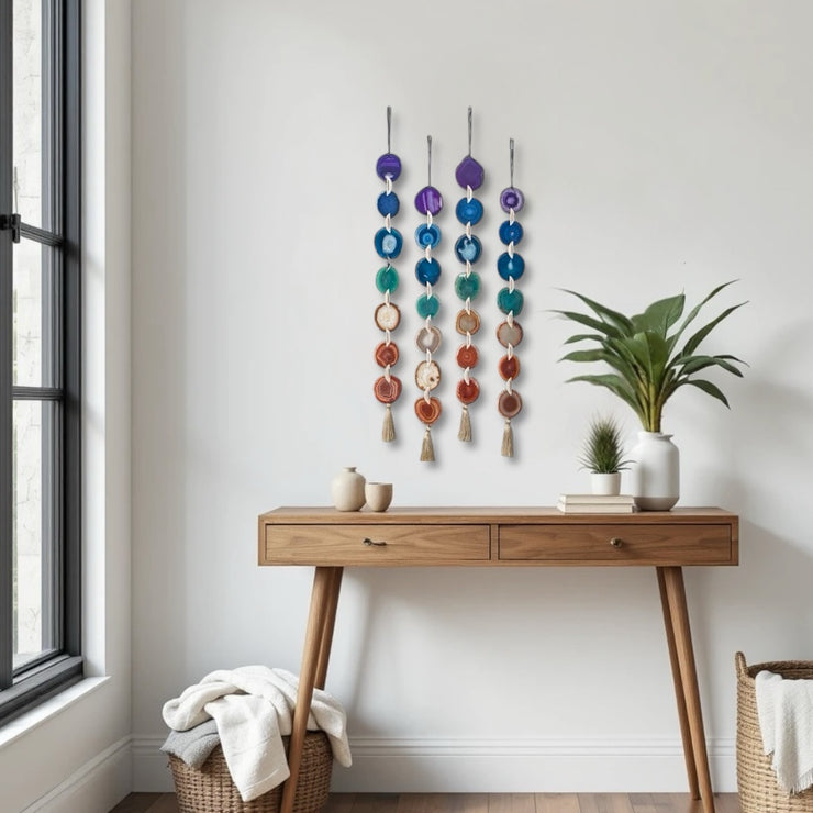 Chakra Agate Garland displayed in a meditation space, adding color and harmony.