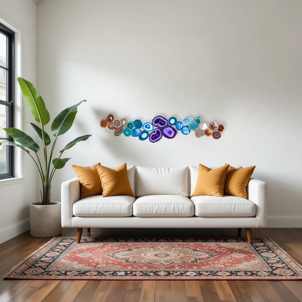 Celestial Flow Chakra Agate Wall Art - 27 Piece | DIY Installation