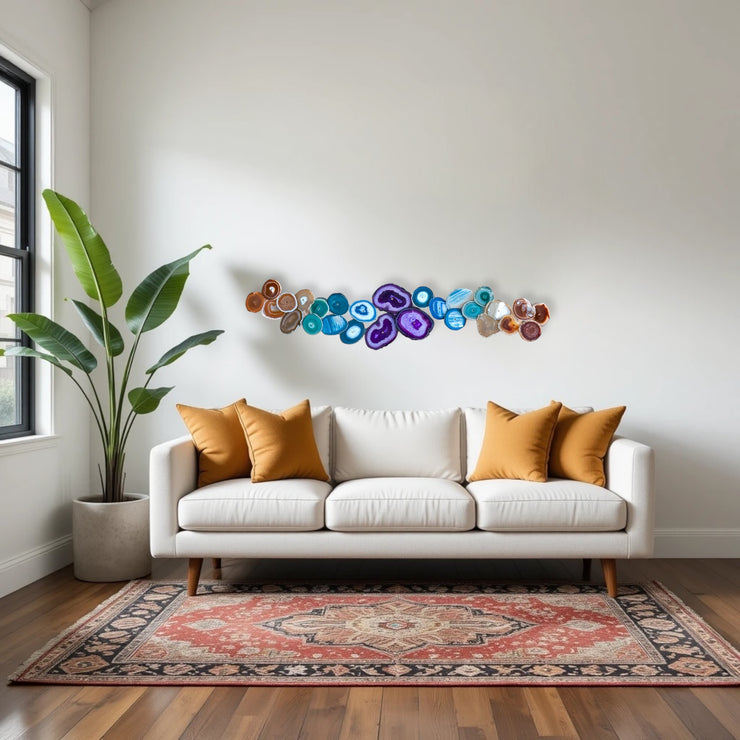 Celestial Flow Chakra Agate Wall Art - 27 Piece | DIY Installation