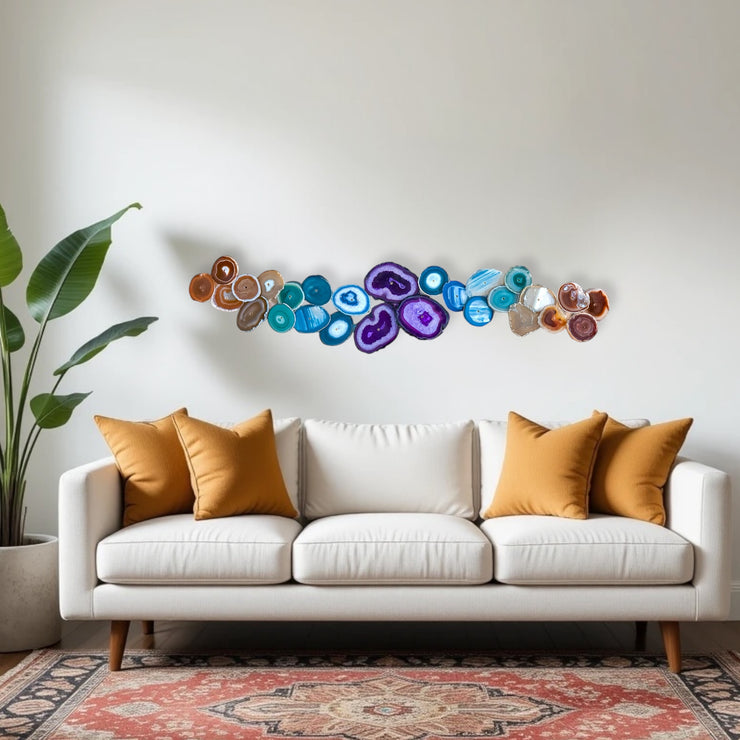 Celestial Flow Chakra Agate Wall Art - 27 Piece | DIY Installation