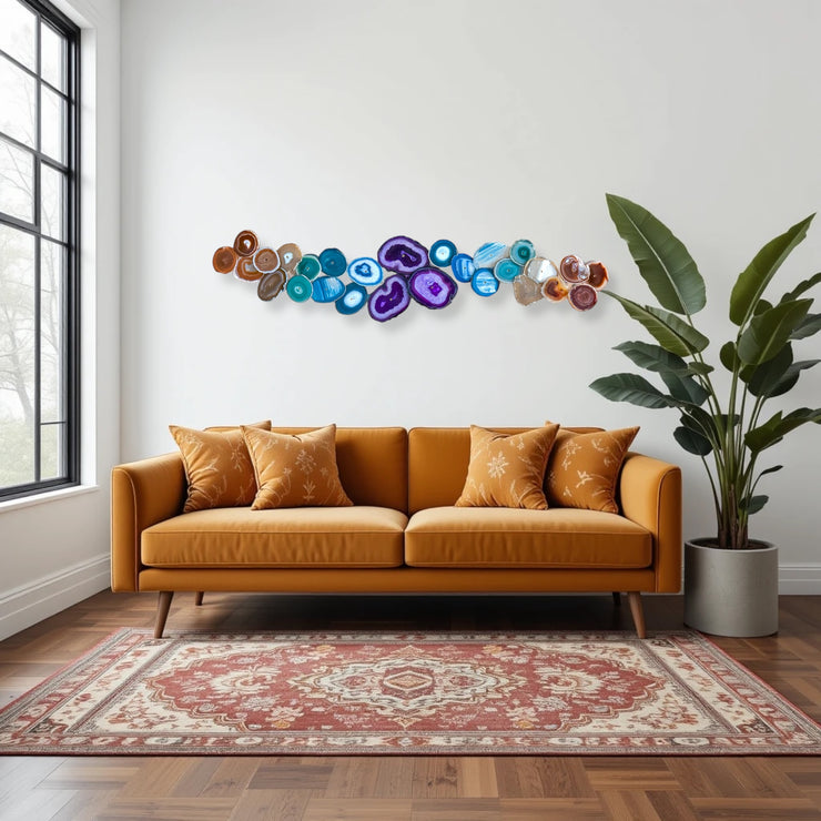 Celestial Flow Chakra Agate Wall Art - 27 Piece | DIY Installation