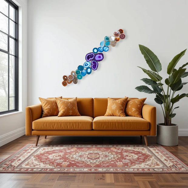 Celestial Flow Chakra Agate Wall Art - 27 Piece | DIY Installation