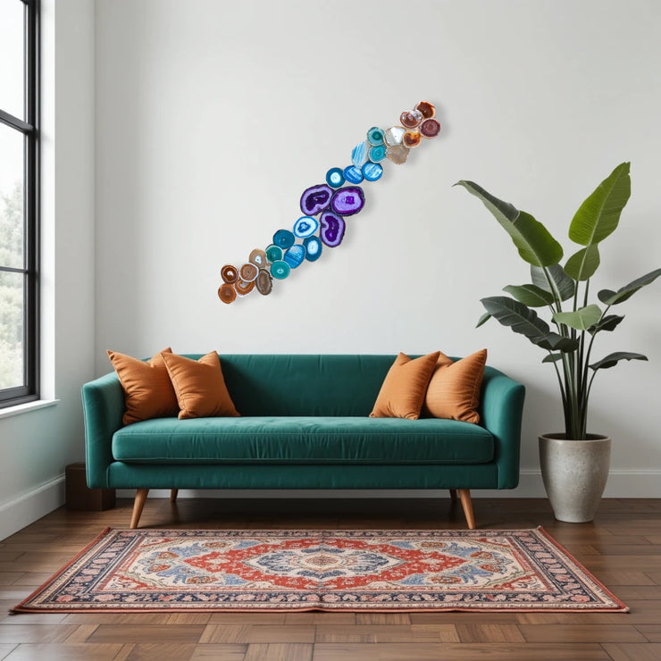 Celestial Flow Chakra Agate Wall Art - 27 Piece | DIY Installation
