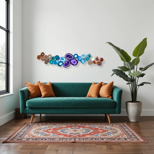 Celestial Flow Chakra Agate Wall Art - 27 Piece | DIY Installation