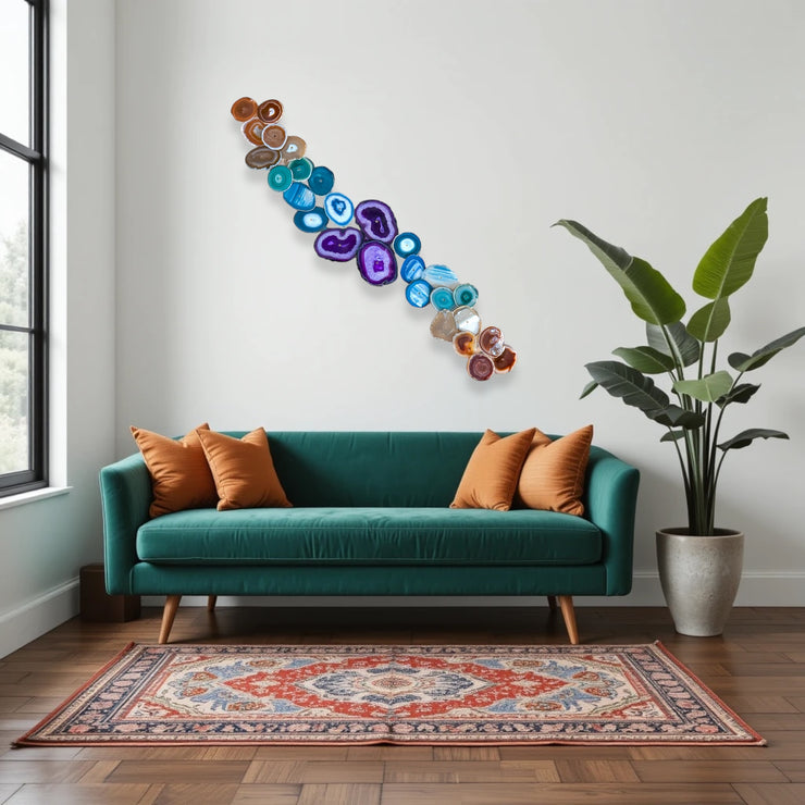 Celestial Flow Chakra Agate Wall Art - 27 Piece | DIY Installation