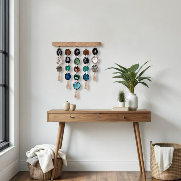 Jackson Uma Agate Wall Hanging (24 Inch) – Handcrafted Boho Wall Décor