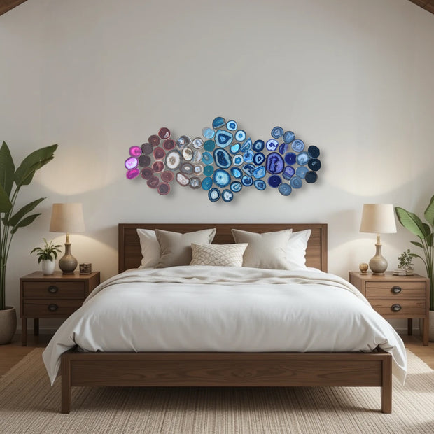 Radiant Spectrum Agate Wall Art Set - 64 Piece | DIY Installation