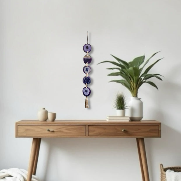 Wisteria Agate Garland – Handcrafted Boho Wall Hanging