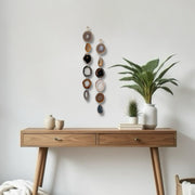 Sienna Sol Natural & Brown Agate Wall Hanging – Handcrafted Minimalist Boho Garland