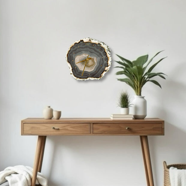 Agate Wall Clock | 8 to 13-Inch - Handcrafted Artisan Timepiece (Choose Slice)