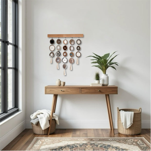 Umber Uma Agate Wall Hanging (24 & 36 Inch) – Handcrafted Boho Wall Décor