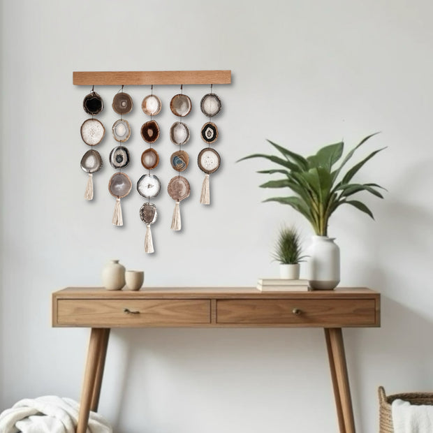 Umber Uma Agate Wall Hanging (24 & 36 Inch) – Handcrafted Boho Wall Décor