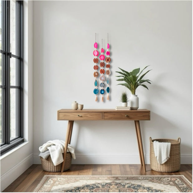 Annika Agate Garland – Handcrafted Vibrant Wall Hanging