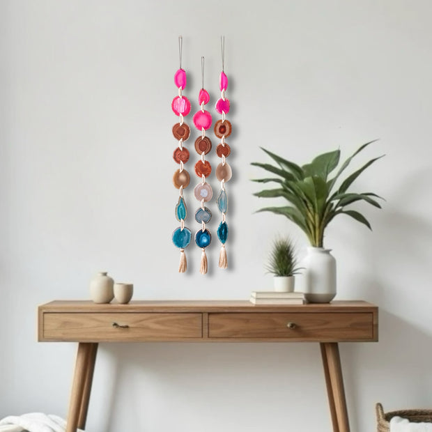 Annika Agate Garland – Handcrafted Vibrant Wall Hanging