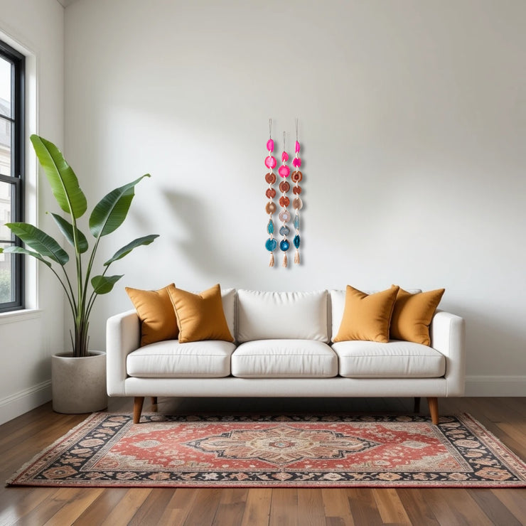 Annika Agate Garland – Handcrafted Vibrant Wall Hanging