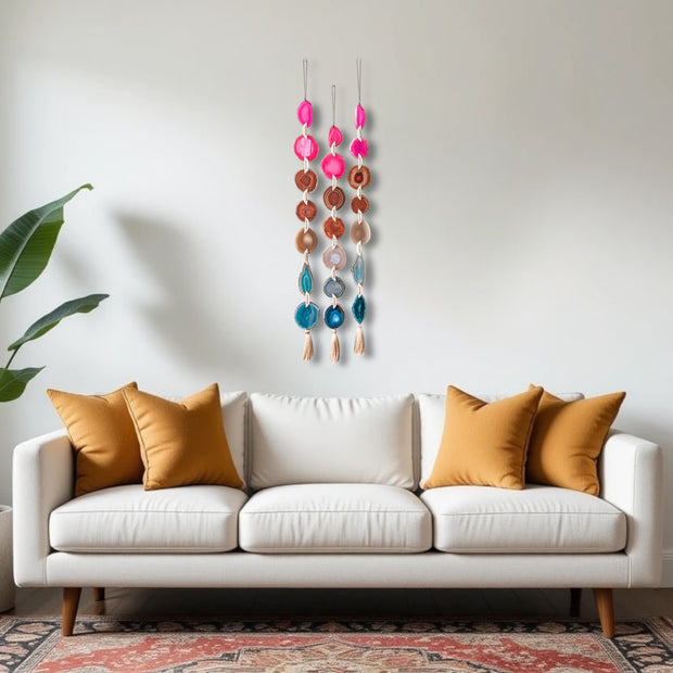 Annika Agate Garland – Handcrafted Vibrant Wall Hanging
