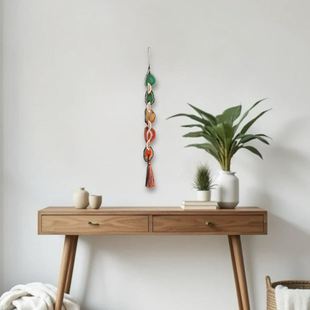 Ginger Agate Garland - Handcrafted Boho Wall Hanging