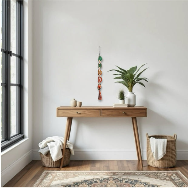 Ginger Agate Garland - Handcrafted Boho Wall Hanging