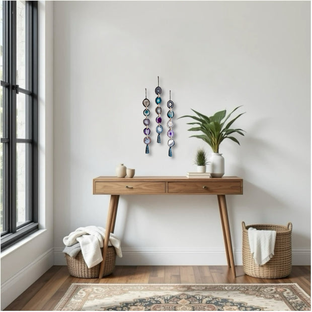Custom Agate Wall Hanging – Boho Crystal Wall Art You Design (Multiple Sizes)