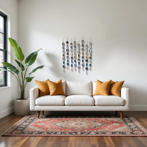 Scandi-Boho Agate Garland – Handcrafted Minimalist Wall Hanging