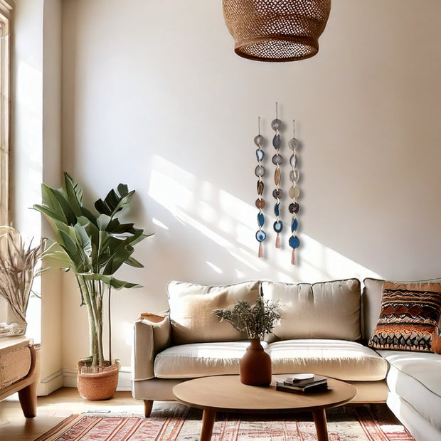 Scandi-Boho Agate Garland – Handcrafted Minimalist Wall Hanging