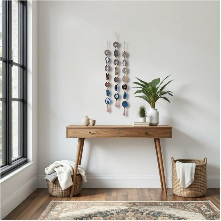 Scandi-Boho Agate Garland – Handcrafted Minimalist Wall Hanging