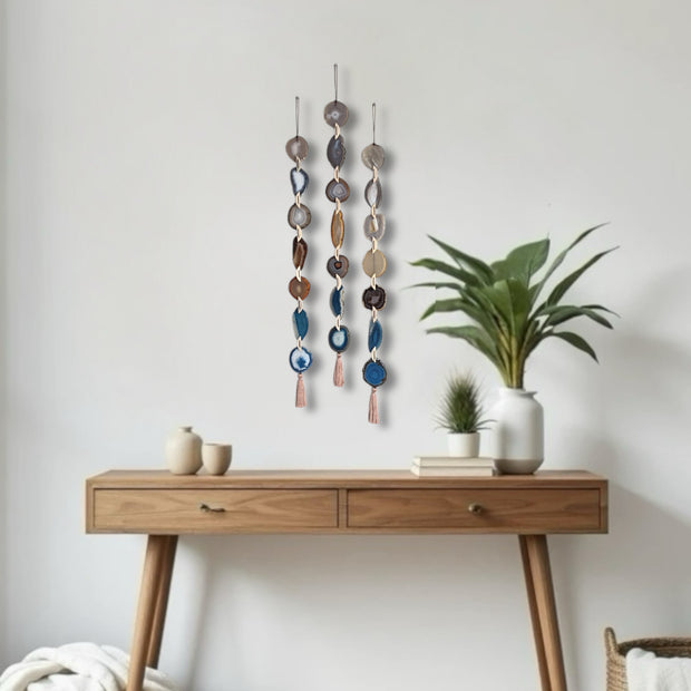 Scandi-Boho Agate Garland – Handcrafted Minimalist Wall Hanging