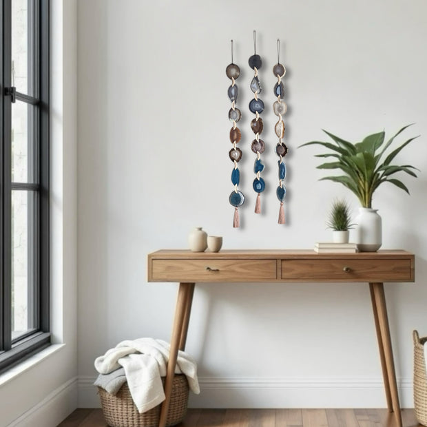 Scandi-Boho Agate Garland – Handcrafted Minimalist Wall Hanging