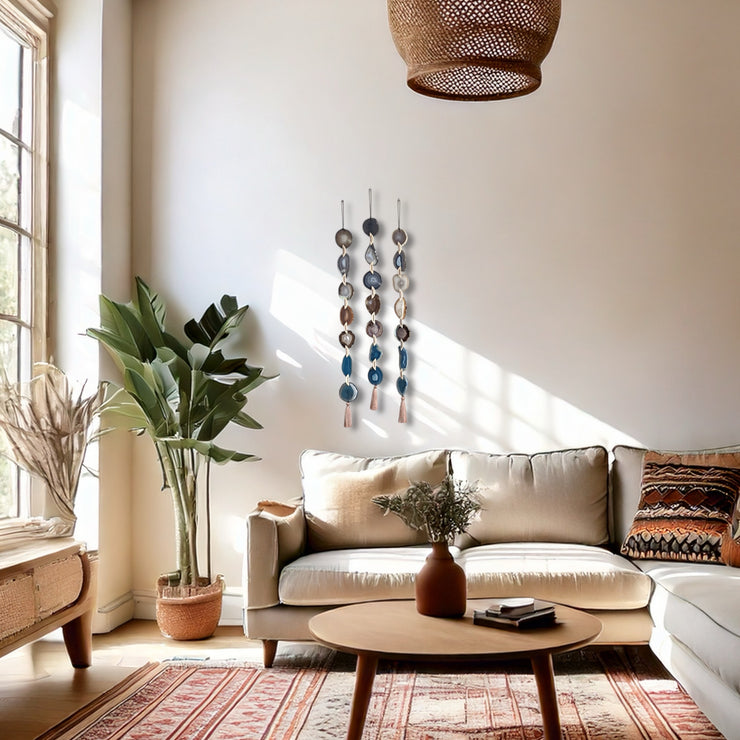 Scandi-Boho Agate Garland – Handcrafted Minimalist Wall Hanging