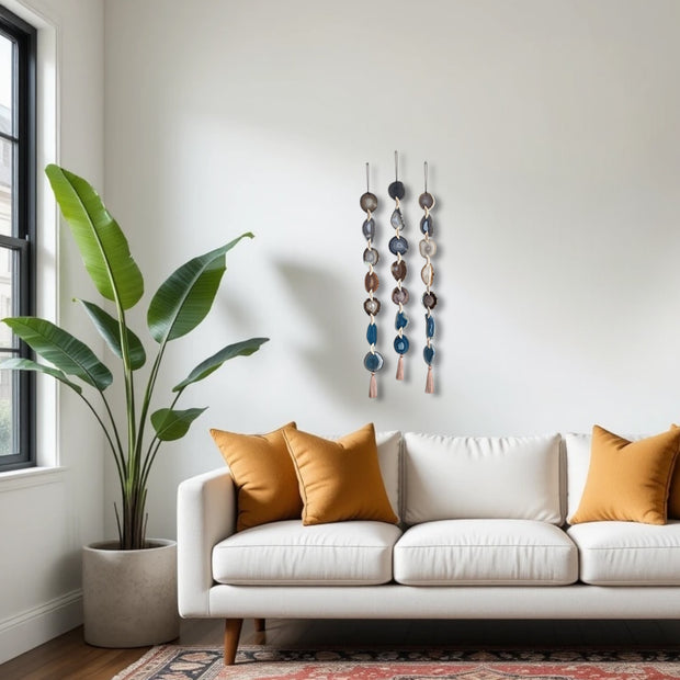 Scandi-Boho Agate Garland – Handcrafted Minimalist Wall Hanging