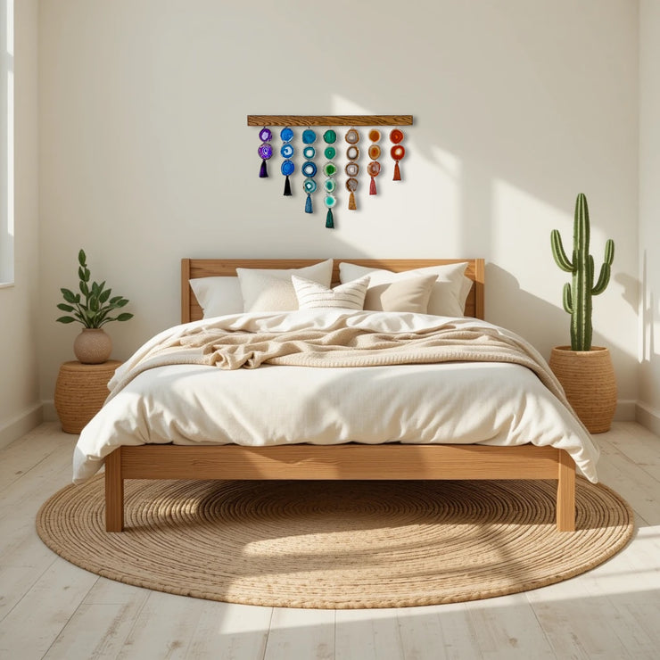 Chakra Uma Agate Wall Hanging (36 Inch) – Handcrafted Boho Wall Décor