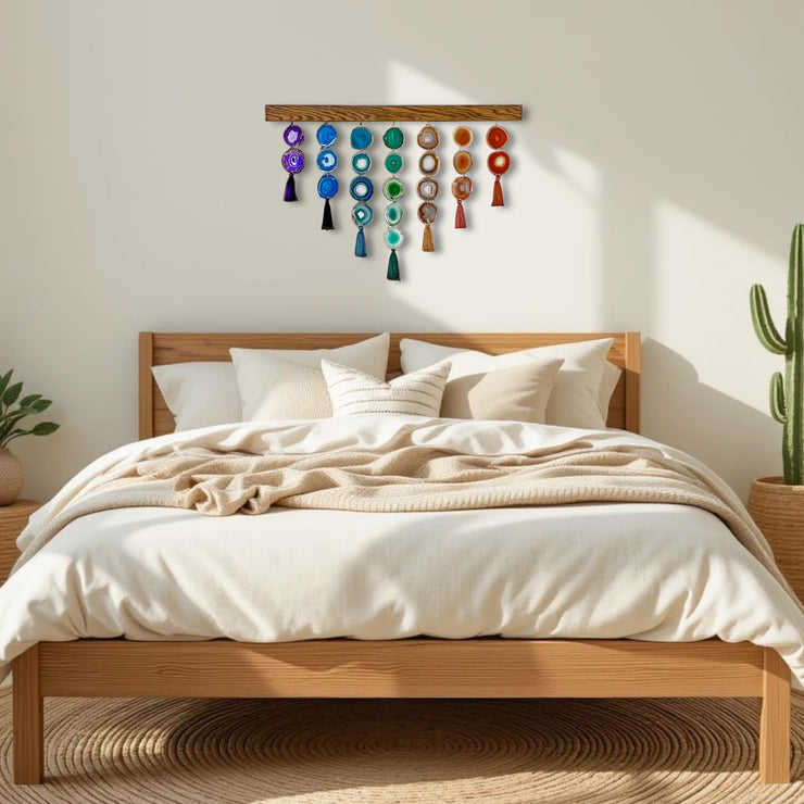 Chakra Uma Agate Wall Hanging (36 Inch) – Handcrafted Boho Wall Décor