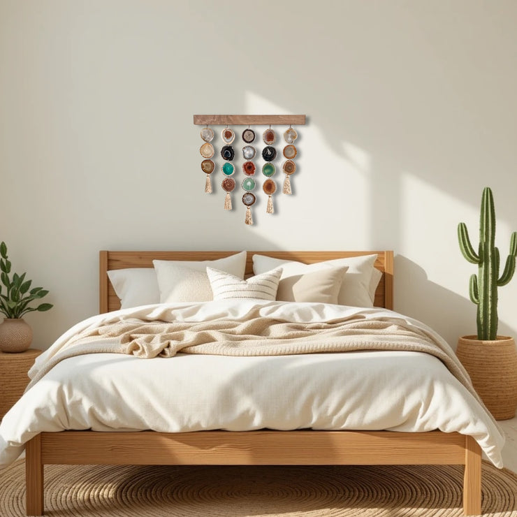 Southwest Boho Uma Agate Wall Hanging (24 Inch) – Handcrafted Boho Wall Décor
