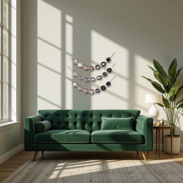 Esme Umber Horizontal Agate Garland – Handcrafted Boho Wall Hanging