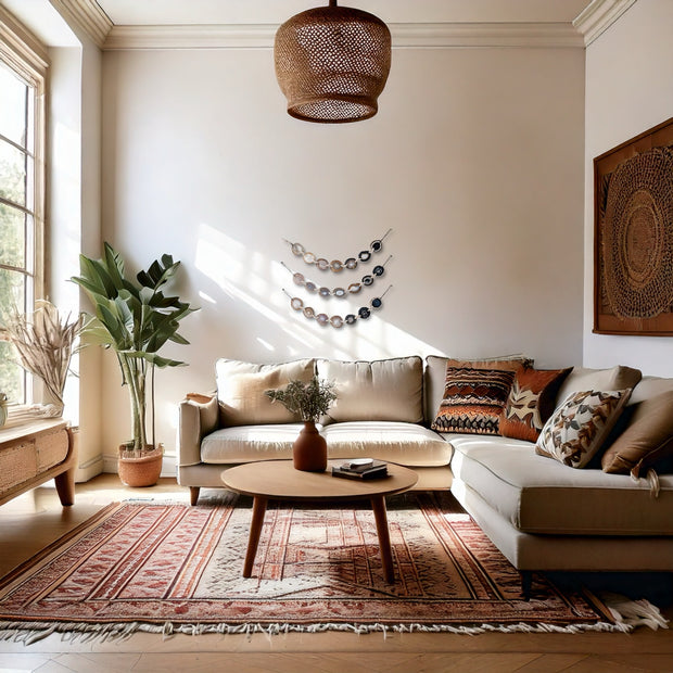 Esme Umber Horizontal Agate Garland – Handcrafted Boho Wall Hanging