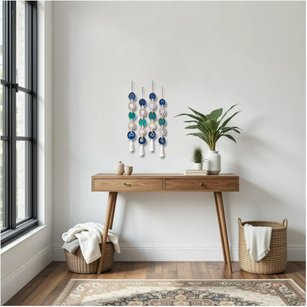 Beachy Glam Agate Garland – Handcrafted Boho Wall Hanging