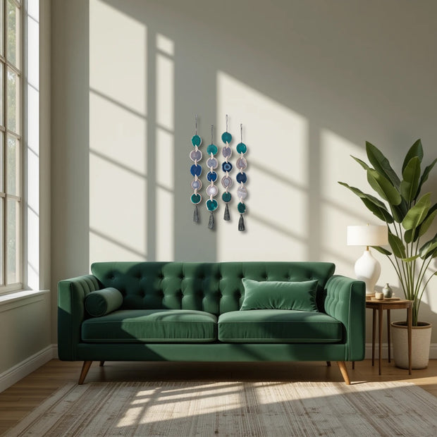 Coastal Glam Agate Garland – Handcrafted Ocean-Inspired Wall Hanging