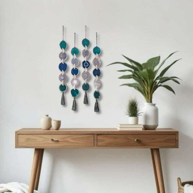 Coastal Glam Agate Garland – Handcrafted Ocean-Inspired Wall Hanging