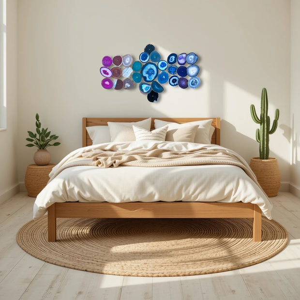 Chroma Cascade Agate Wall Art Set - 29 Piece | DIY Installation