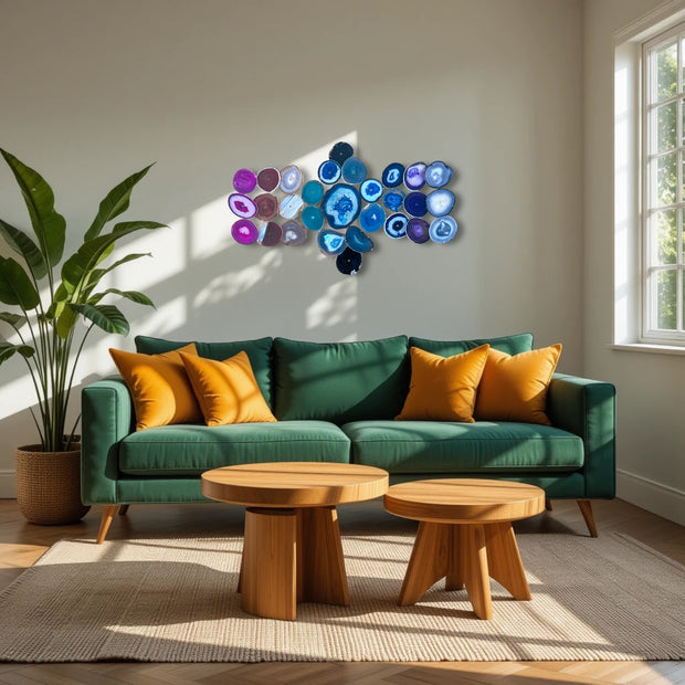 Chroma Cascade Agate Wall Art Set - 29 Piece | DIY Installation
