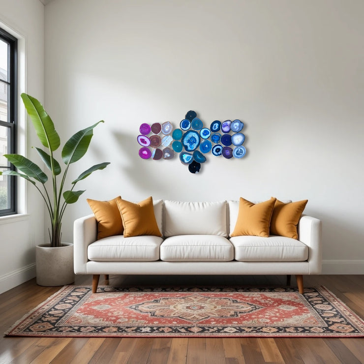 Chroma Cascade Agate Wall Art Set - 29 Piece | DIY Installation