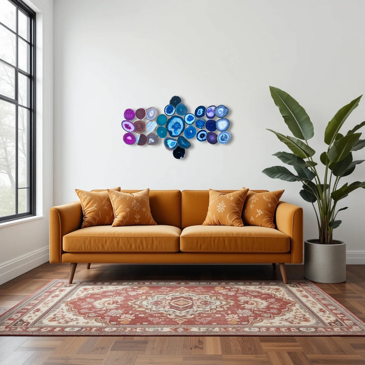 Chroma Cascade Agate Wall Art Set - 29 Piece | DIY Installation